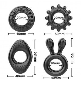 PLEASE ME - Delay Cock Rings (Full Set 4 Pieces - Set A)
